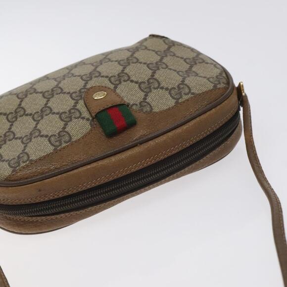 GUCCI GG Supreme Web Sherry Line Bag Pvc Beige Gold 89 02 066 - Picture 6 of 16